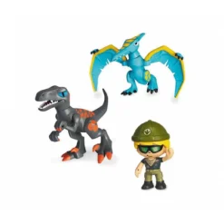 PINYPON Coleccionables Y Mini Mundos*- Pack Figura y 2 dinosaurios Action