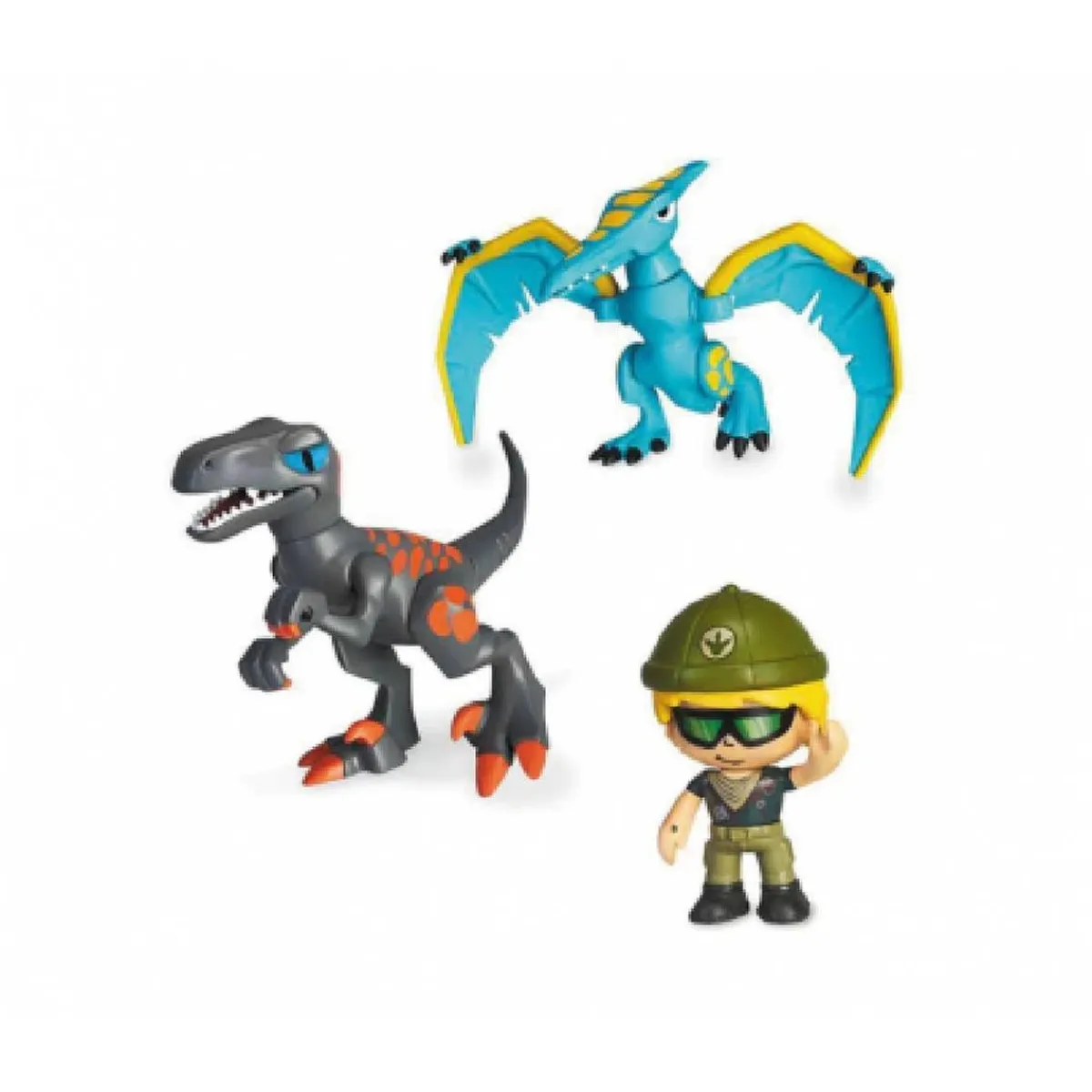 PINYPON Coleccionables Y Mini Mundos*- Pack Figura y 2 dinosaurios Action