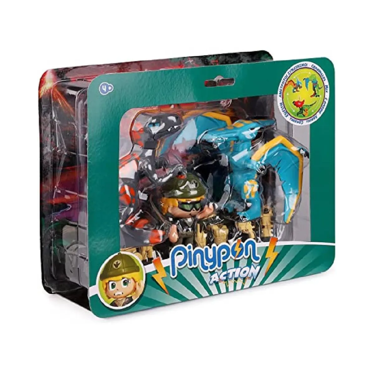 PINYPON Coleccionables Y Mini Mundos*- Pack Figura y 2 dinosaurios Action
