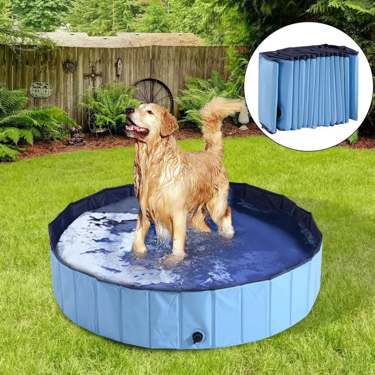PawHut Coleccionables Y Mini Mundos*Piscina plegable para mascotas 140 cm