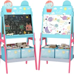 AIYAPLAY Arte Y Manualidades*Pizarra 2 en 1 con cajas de tela Azul