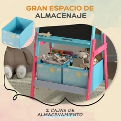 AIYAPLAY Arte Y Manualidades*Pizarra 2 en 1 con cajas de tela Azul