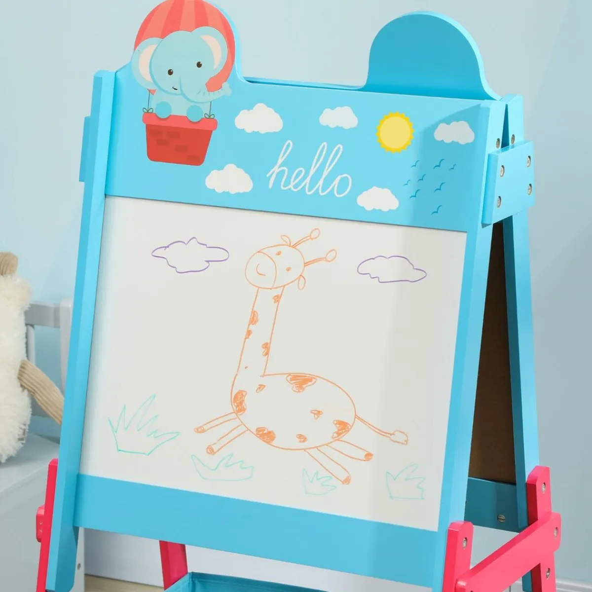 AIYAPLAY Arte Y Manualidades*Pizarra 2 en 1 con cajas de tela Azul