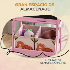 AIYAPLAY Arte Y Manualidades*Pizarra 2 en 1 con cajas de tela Rosa