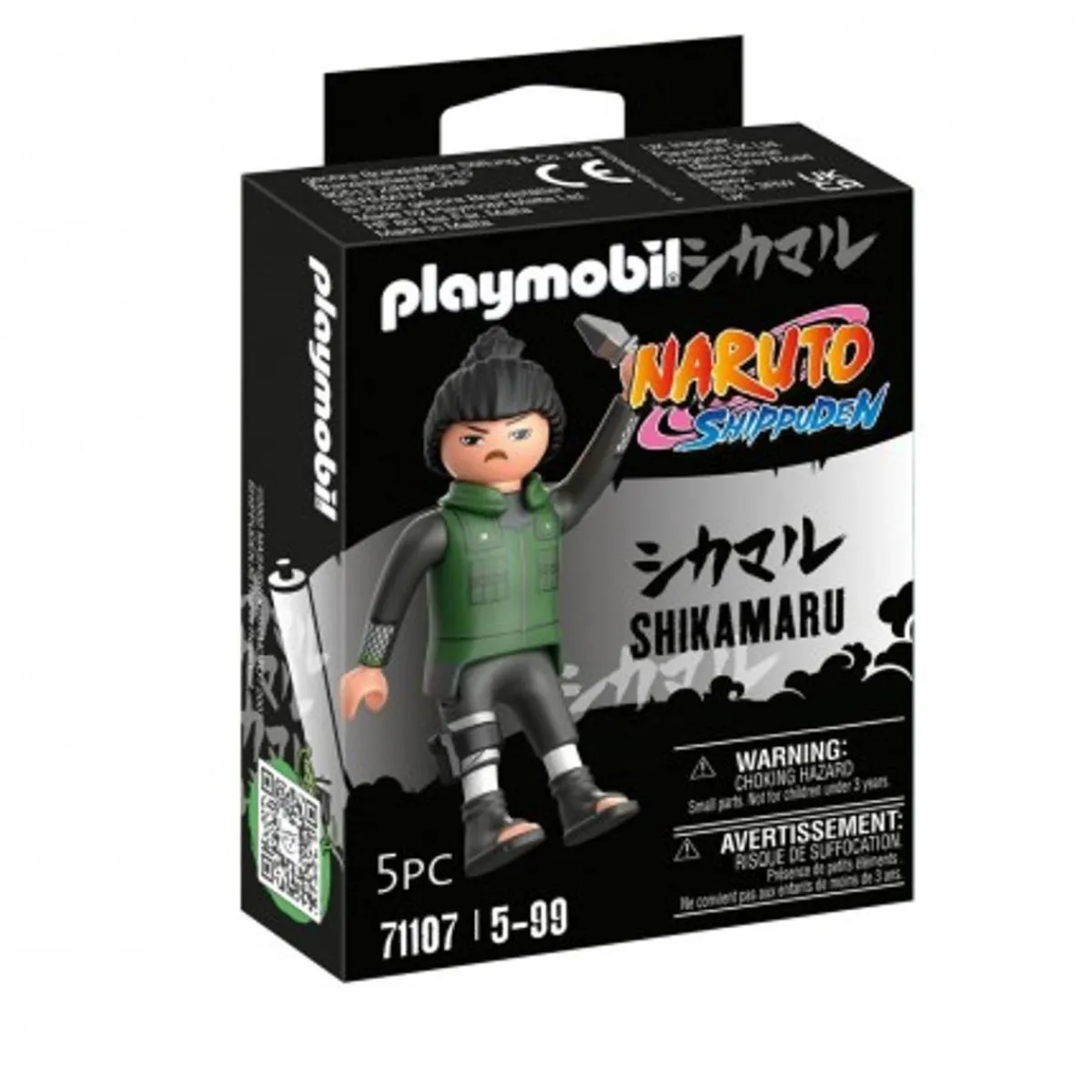 PLAYMOBIL Juguetes De Construcción*- Figura de Shikamaru con chaleco verde, pantalón y botas negras y Kunai ㅤ