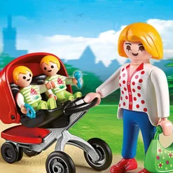 PLAYMOBIL Juguetes De Construcción*City Life - Mamá con carrito de gemelos - 5573