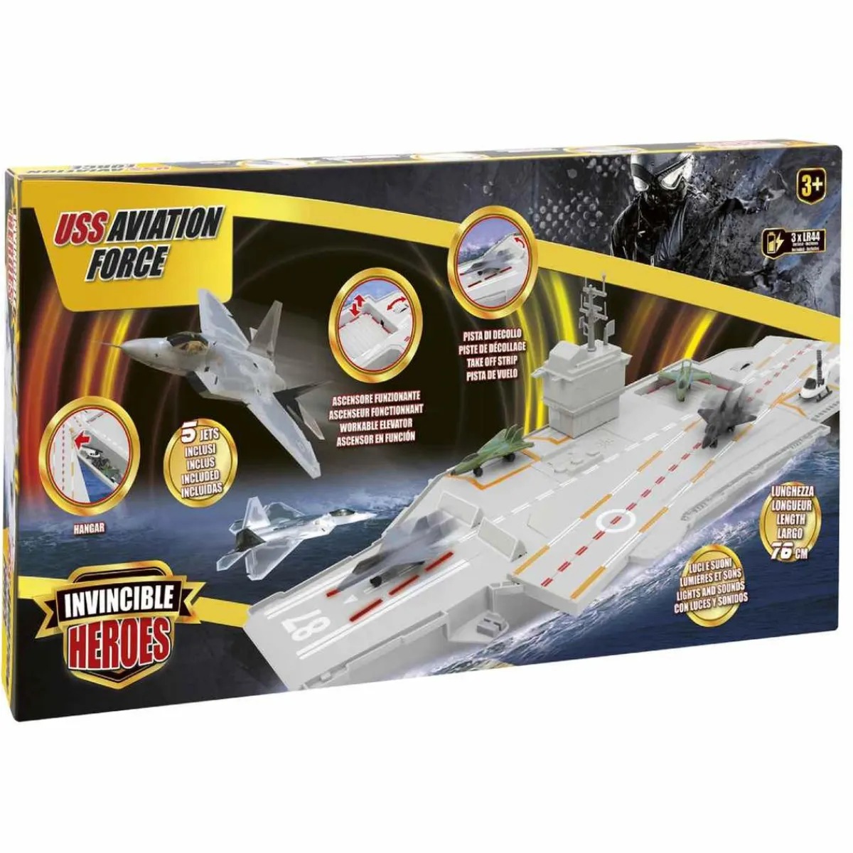 INVINCIBLE HEROS Figuras De Acción*Portaviones Militar interactivo