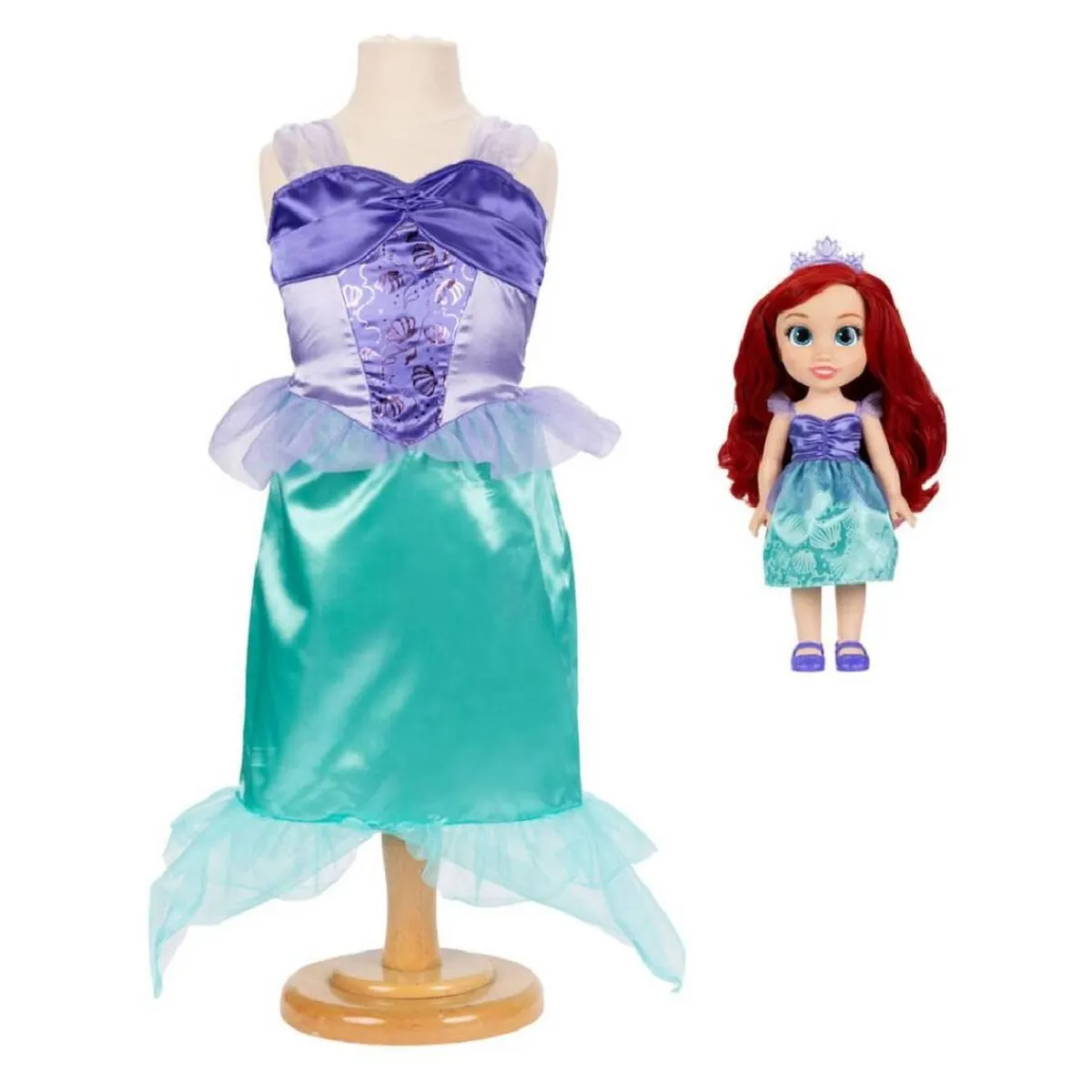 PRINCESAS DISNEY Muñecas*- Muñeca Ariel + Vestido (4-6 años)