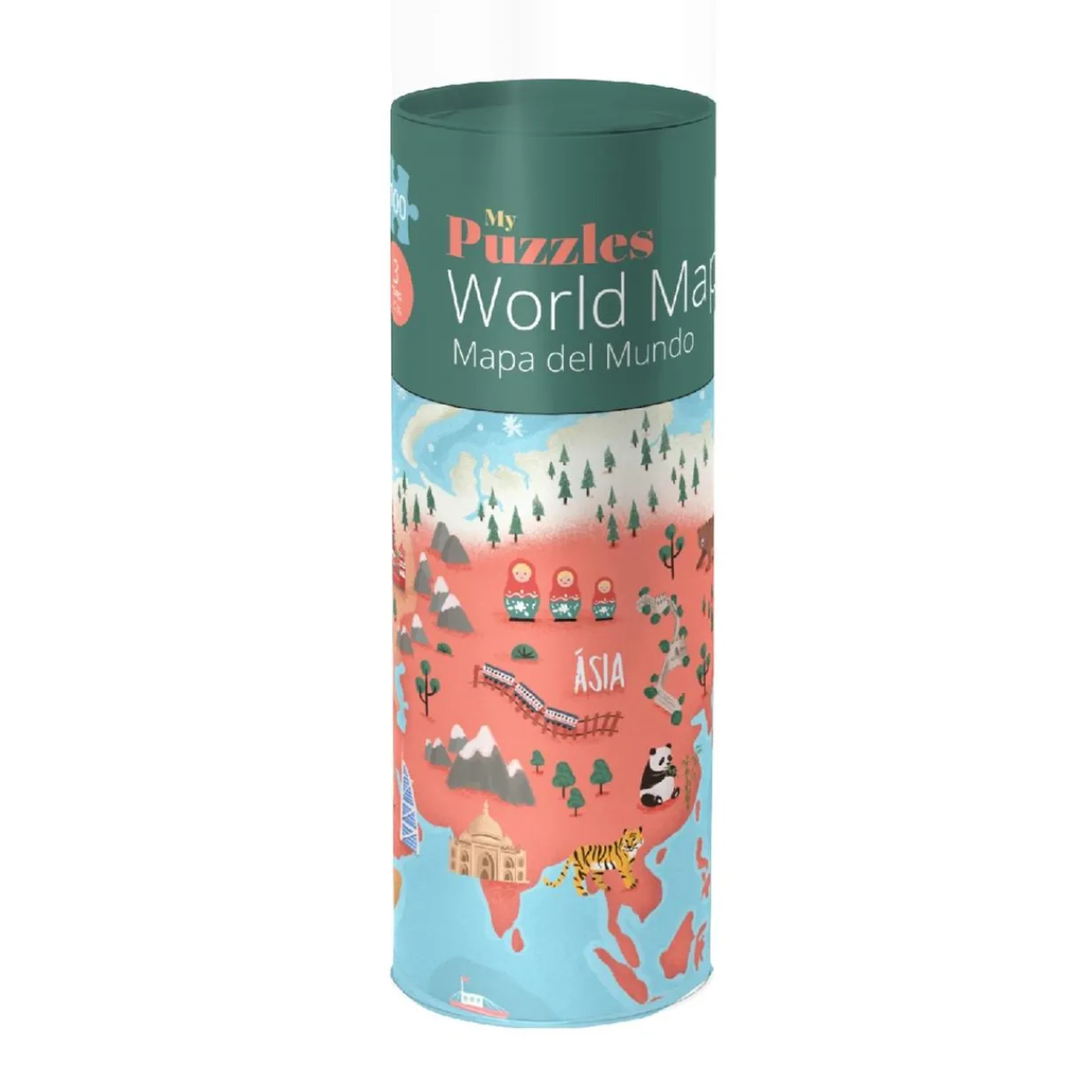 OLIVO Juegos Y Puzzles*Puzzle de tubo mapa mundial (100 piezas)