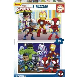 EDUCA BORRAS Juegos Y Puzzles*Puzzle 2x48 piezas: Spidey y sus increíbles amigos ㅤ