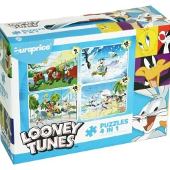 EUROPRICE Juegos Y Puzzles*Puzzles de Looney Tunes 4 en 1