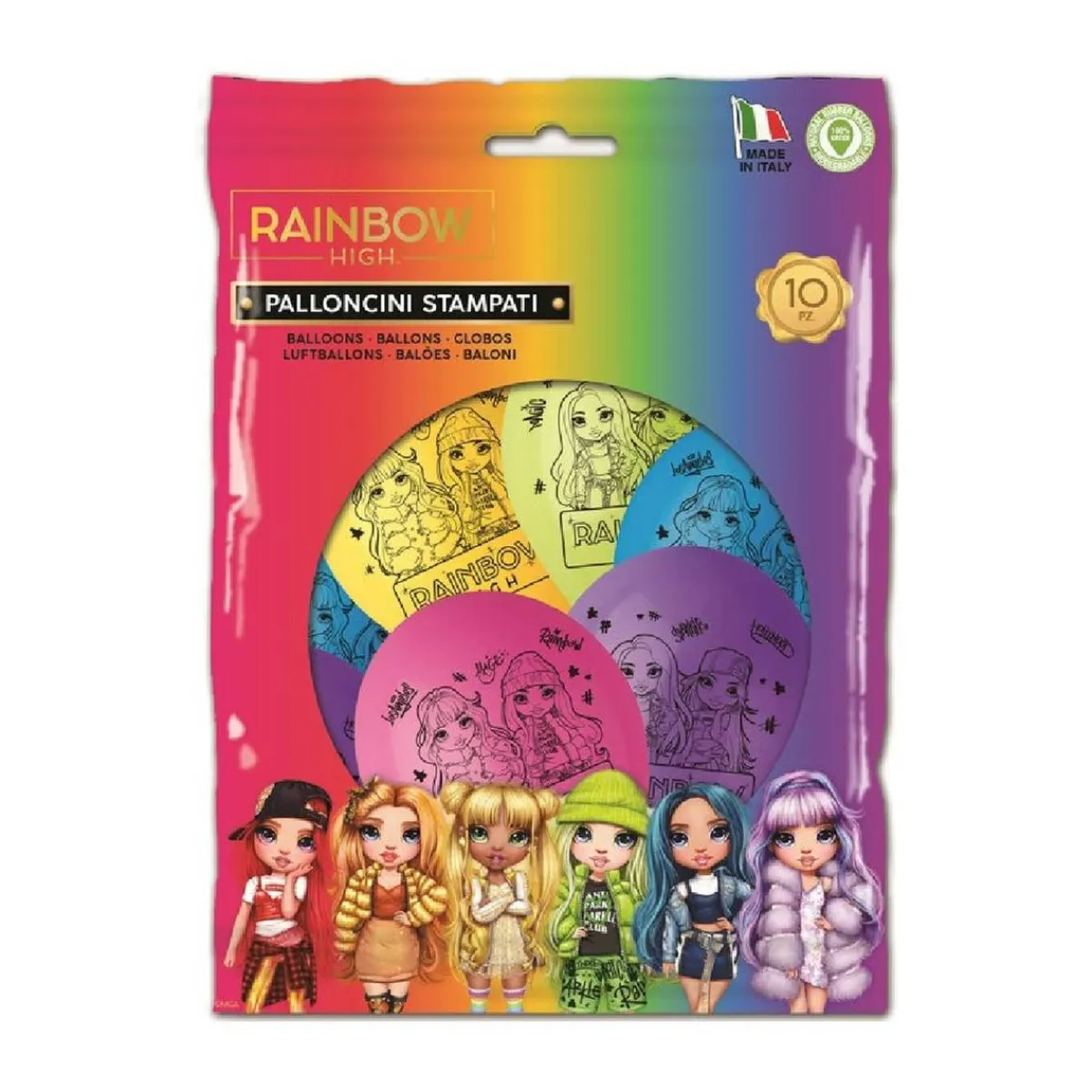 TOYS "R" US Artículos De Fiesta Y Regalos*Rainbow High - 10 globos impresos