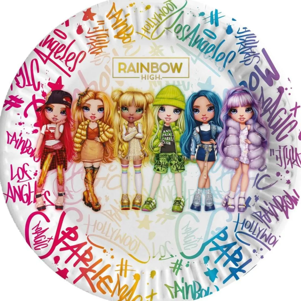 RAINBOW HIGH Artículos De Fiesta Y Regalos*- 8 platos de cartón