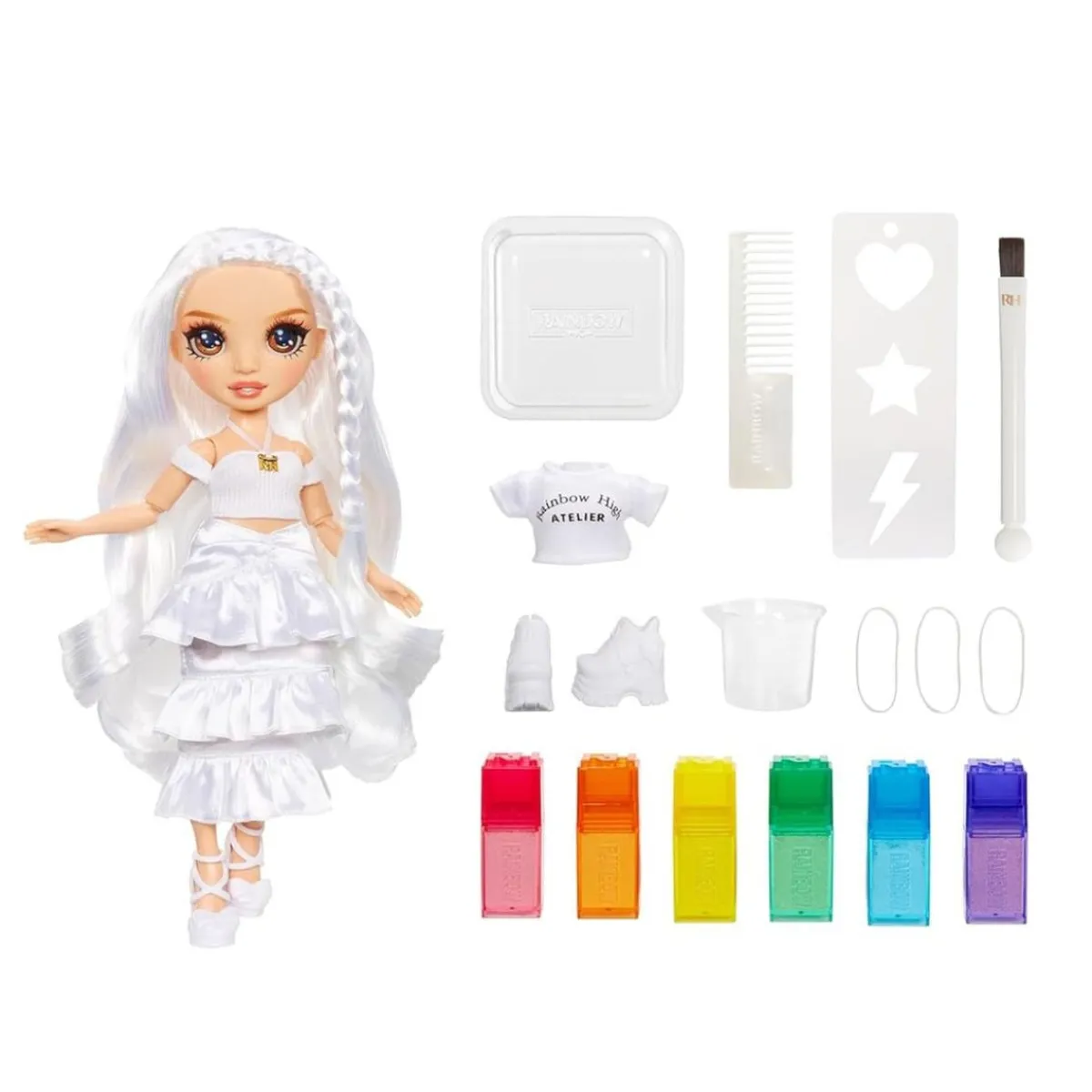 RAIMBOW HIGH Muñecas*Rainbow High - Watercolor & Create DIY - Muñeca ojos castaños