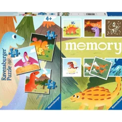 RAVENSBURGER IBÉRICA Friki Zone|Juegos Y Puzzles*Ravensburger - Dinosaurios Memory y Puzzle multipack, cartas y piezas variadas ㅤ