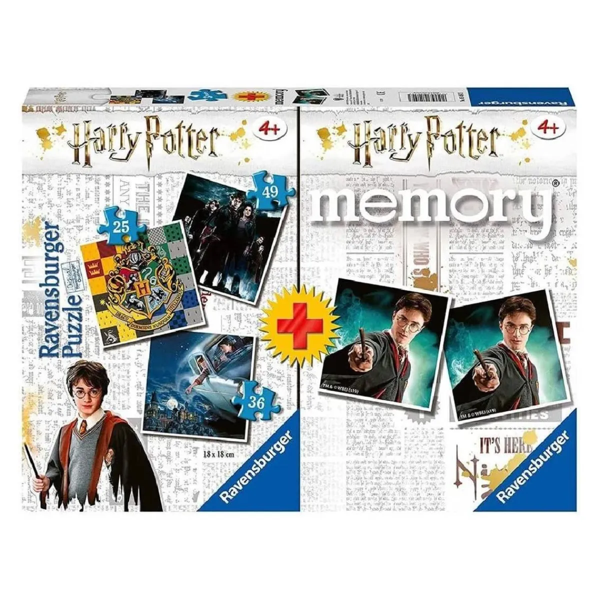 RAVENSBURGER IBÉRICA Friki Zone|Juegos Y Puzzles*Ravensburger - Harry Potter - Memory + Pack 3 Puzzles