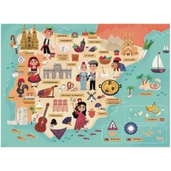 RAVENSBURGER IBÉRICA Juegos Y Puzzles*Ravensburger - Mapa de España y Portugal - Puzzle 100 piezas XXL