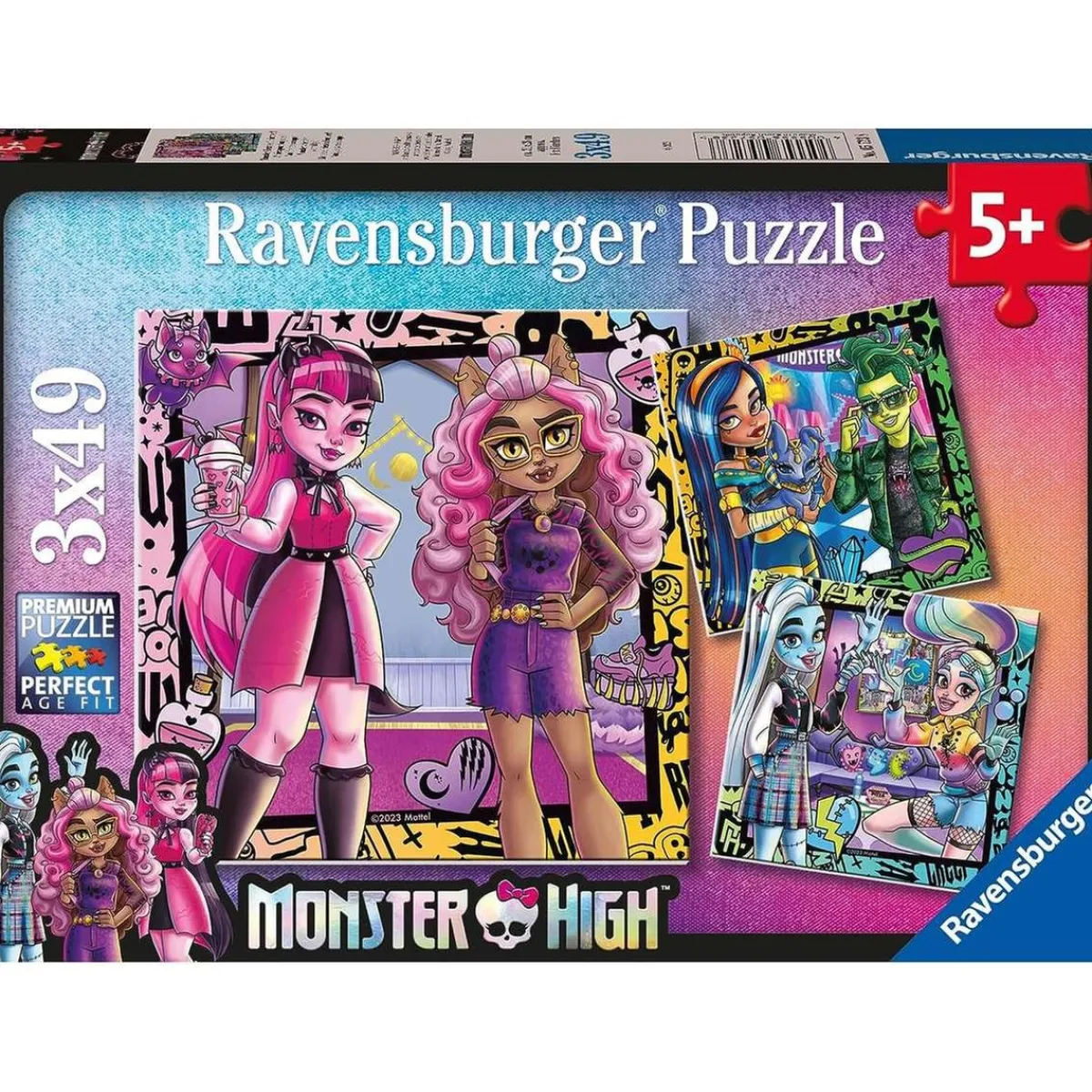 DEVIR Juegos Y Puzzles*Ravensburger - Monster High - Puzzle colección Monster High, 3 x 49 piezas ㅤ