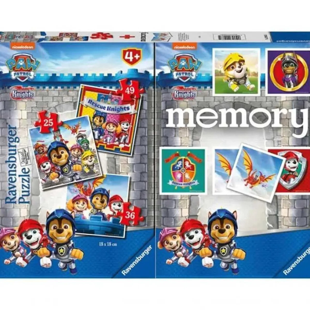 RAVENSBURGER IBÉRICA Friki Zone|Juegos Y Puzzles*Ravensburger - Patrulla Canina - Multipack Puzzle y Memory Patrulla Canina ㅤ