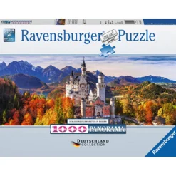 RAVENSBURGER IBÉRICA Juegos Y Puzzles*Ravensburger - Puzzle 1000 piezas, Vista panorámica del Castillo de Neuschwanstein, Calidad premium ㅤ