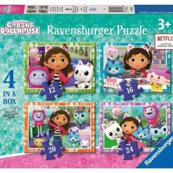 RAVENSBURGER IBÉRICA Juegos Y Puzzles*Ravensburger - Puzzle Casa de Gabby, Colección 4 in Box, 10-16 Piezas, para Niños ㅤ