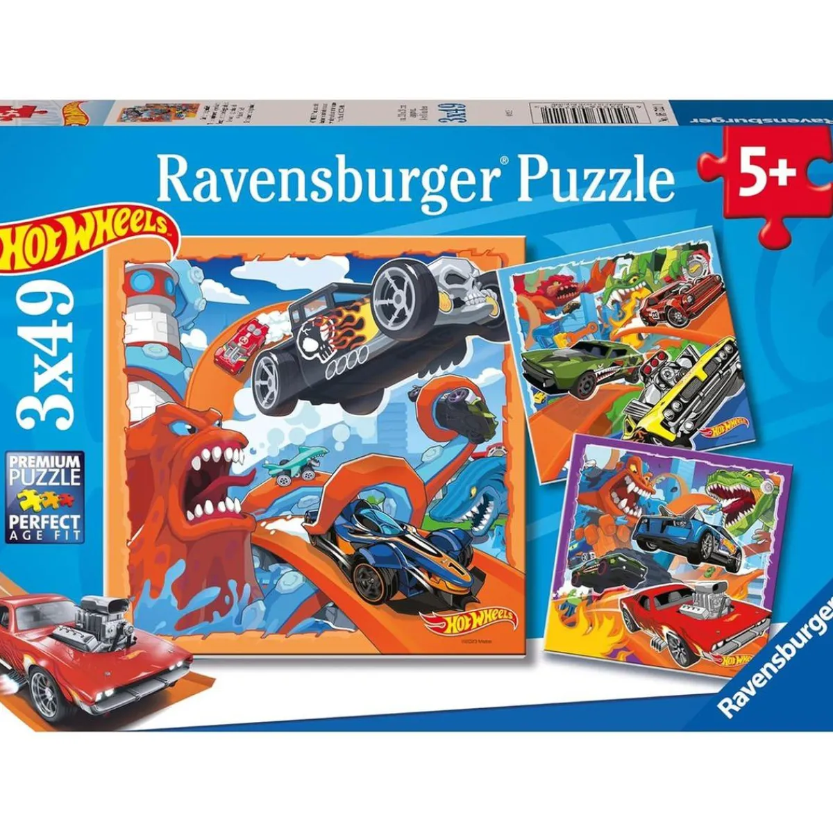 RAVENSBURGER IBÉRICA Juegos Y Puzzles*Ravensburger - Puzzle Hot Wheels, Colección de 3 puzzles de 49 piezas ㅤ