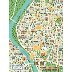 RAVENSBURGER IBÉRICA Juegos Y Puzzles*Ravensburger - Puzzle Mapa Sevilla, 1000 Piezas ㅤ