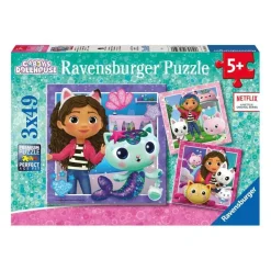 RAVENSBURGER IBÉRICA Juegos Y Puzzles*Ravensburger - Puzzle 3x49 piezas Gabby's Dollhouse, colección multicolor ㅤ