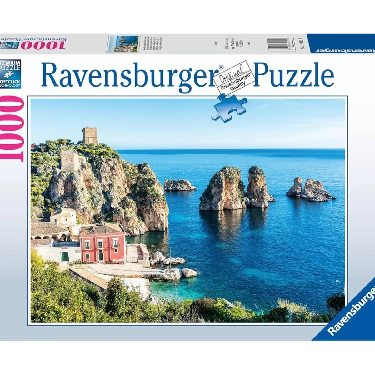 RAVENSBURGER IBÉRICA Juegos Y Puzzles*Ravensburger - Rompecabezas Paisaje Mediterráneo Italia, 1000 Piezas ㅤ