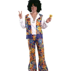 RUBIE'S Disfraces|Halloween*- Disfraz de Hippie con estampado floral para hombre Talla única ㅤ