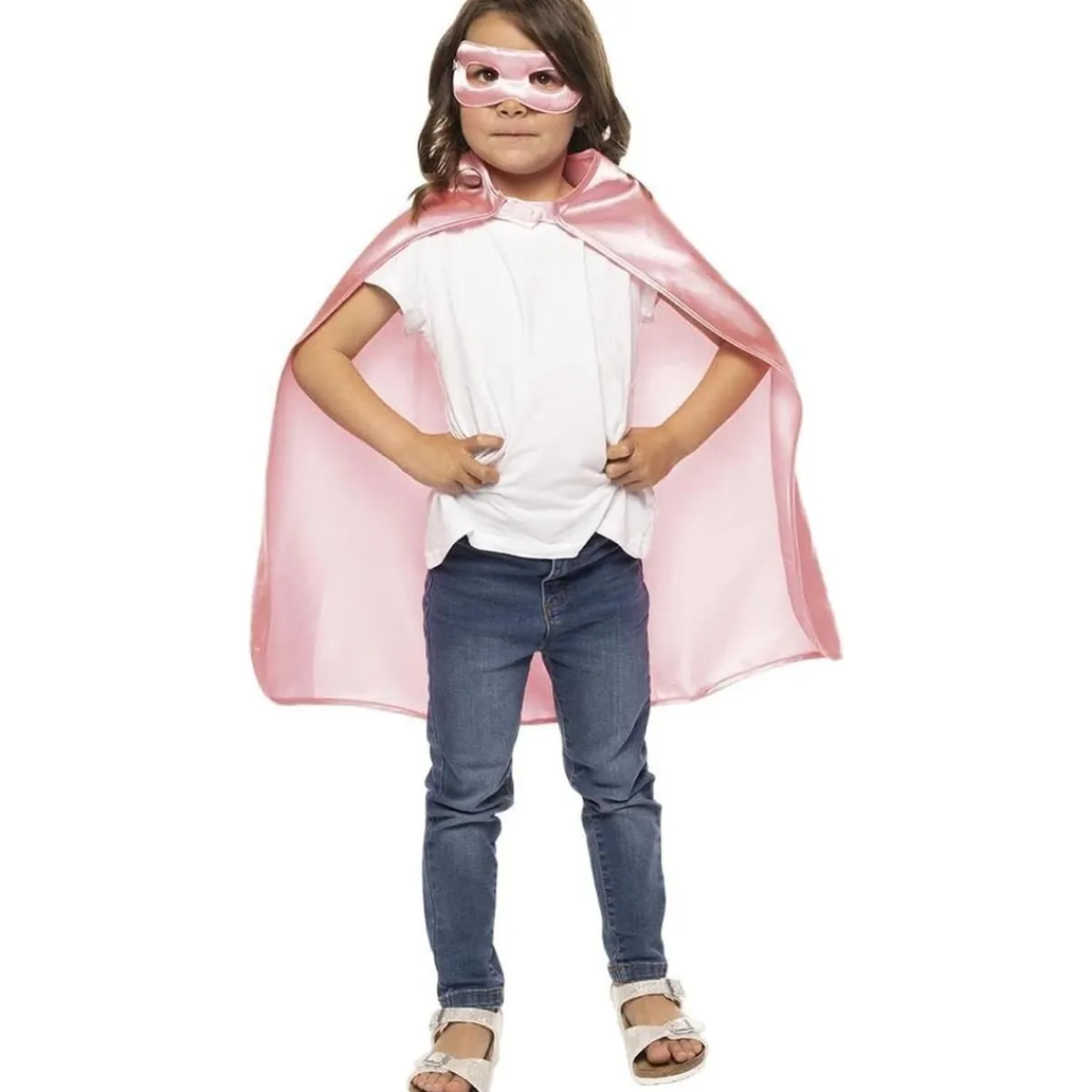 RUBIE'S Disfraces|Halloween*- Disfraz Superhéroe Rosa con Capa y Antifaz Talla única ㅤ