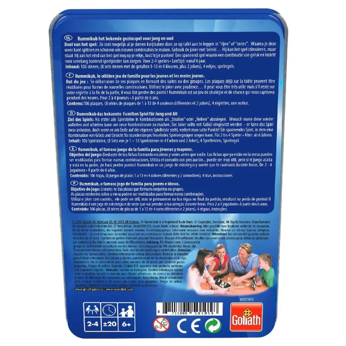 GOLIATH BV. Friki Zone|Juegos Y Puzzles*Rummikub de Viaje - Caja Metálica