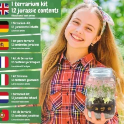 SCIENTIFIC TOYS Steam*Science4you - Kit de terrario con juguetes de dinosaurios y pegatinas jurásicas ㅤ