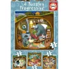EDUCA BORRAS Juegos Y Puzzles*Set de puzzles infantiles progresivos: cuentos del bosque, 12-25 piezas ㅤ