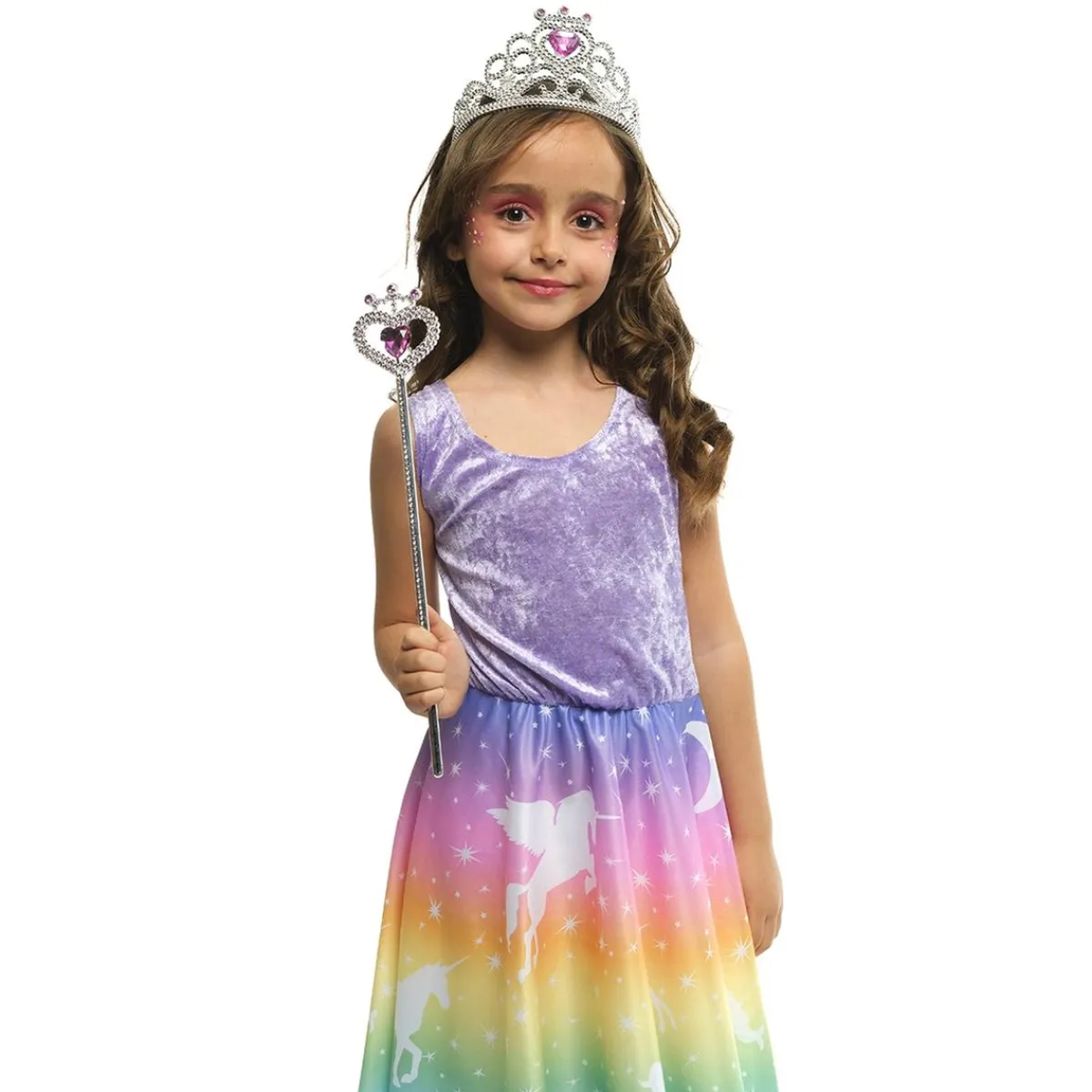 RUBIE'S Disfraces|Halloween*Set Tiara y Varita Princesa Rosa y Plata