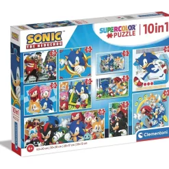 CLEMENTONI Juegos Y Puzzles*Sonic - Puzzles 10 en 1 Supercolor