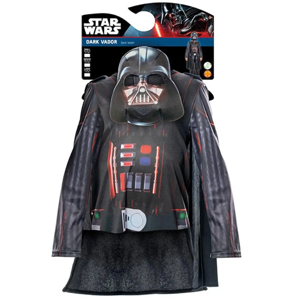 RUBIE'S Disfraces|Halloween*Star Wars - Disfraz ecológico Darth Vader 7-8 años (117-128 cm)