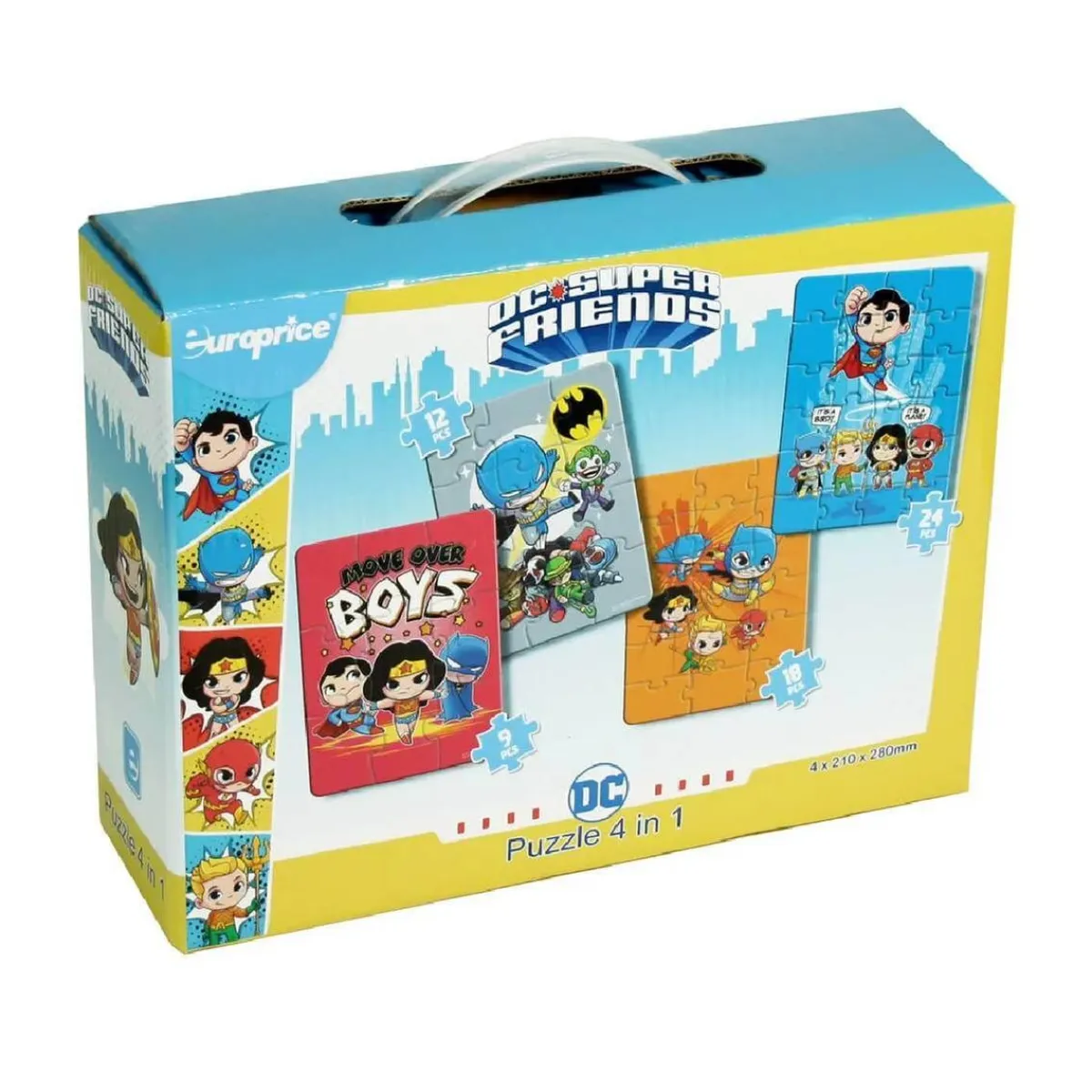 EUROPRICE Juegos Y Puzzles*Super Héroes Dc: Puzzles 4 en 1