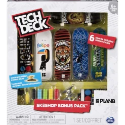 CONCENTRA Vehículos Y Circuitos*Tech Deck - Bonus Pack 6 Skates (varios modelos)
