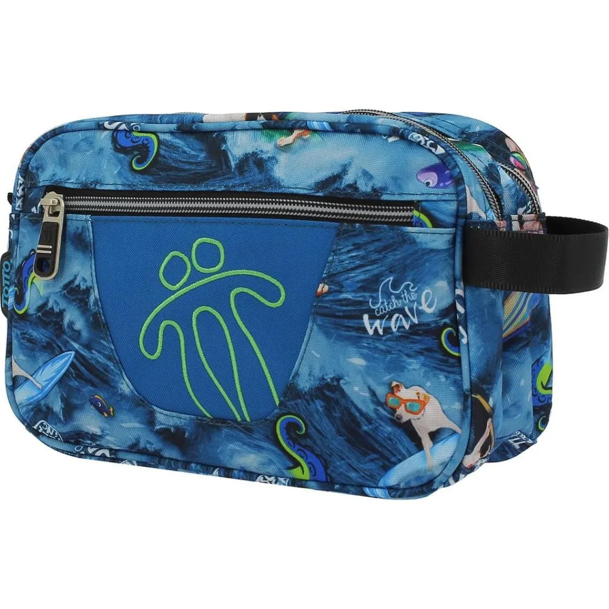 TOTTO Material Escolar*- Estuche escolar 2 compartimentos Plastilina - Océano