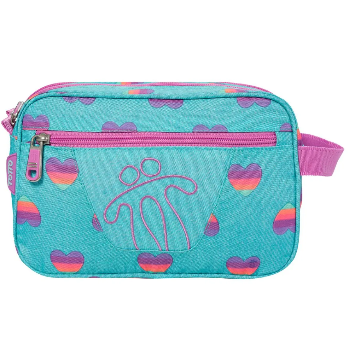 TOTTO Material Escolar*- Estuche escolar 2 compartimentos Plastilina multicolor Corazones