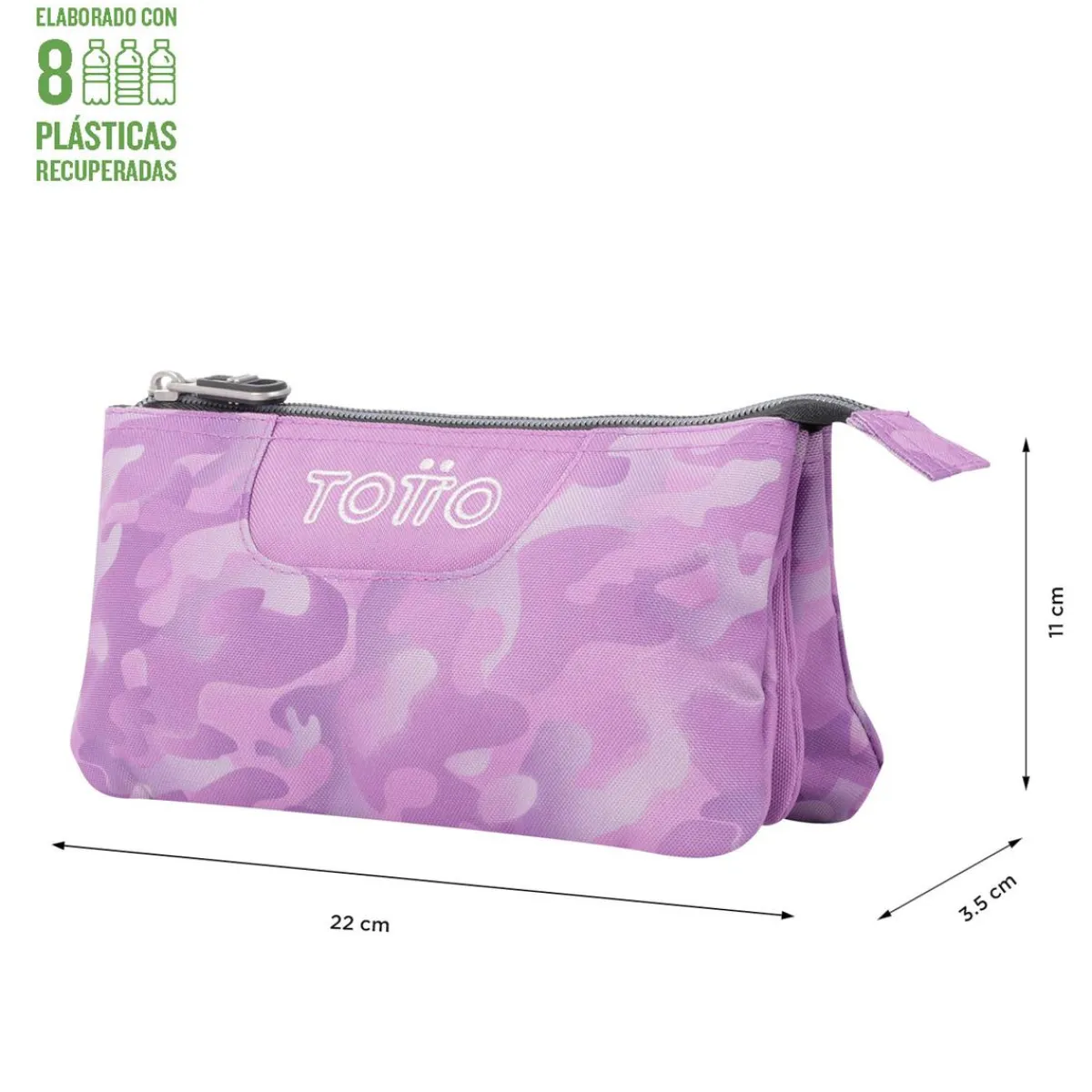 TOTTO Material Escolar*- Estuche escolar camuflaje rosa Tablero