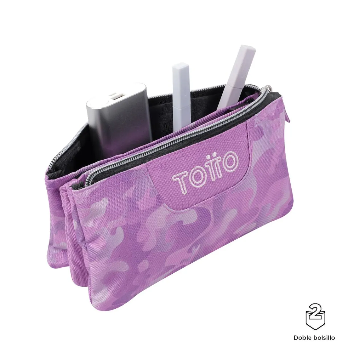 TOTTO Material Escolar*- Estuche escolar camuflaje rosa Tablero