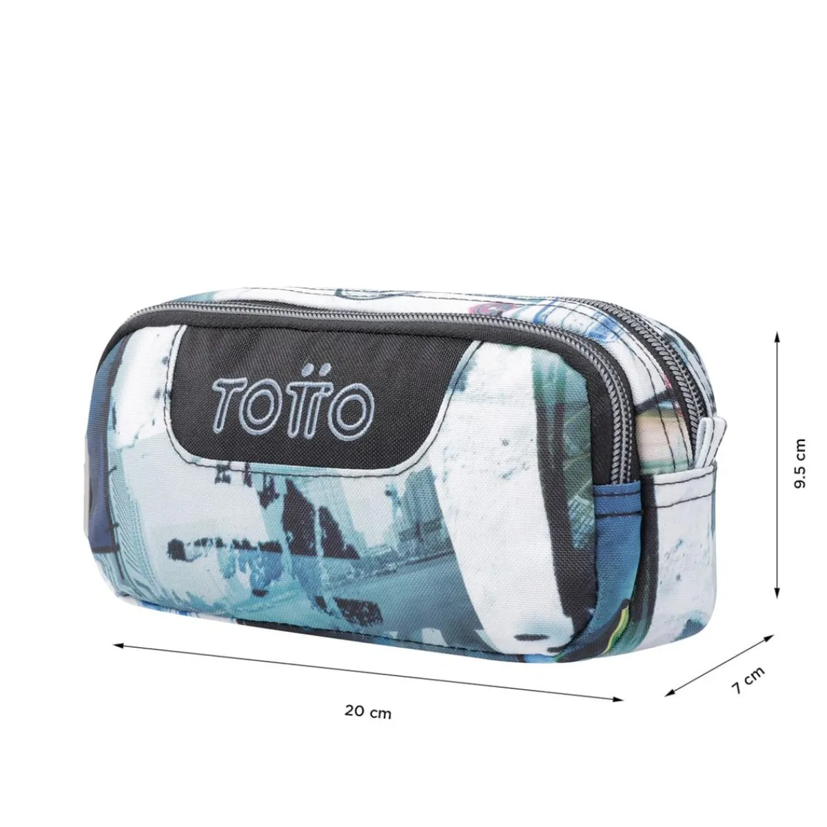 TOTTO Material Escolar*- Estuche escolar dos compartimentos postales y casetes Sobre