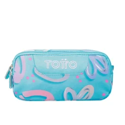 TOTTO Material Escolar*- Estuche escolar dos compartimentos corazones pintados Sobre