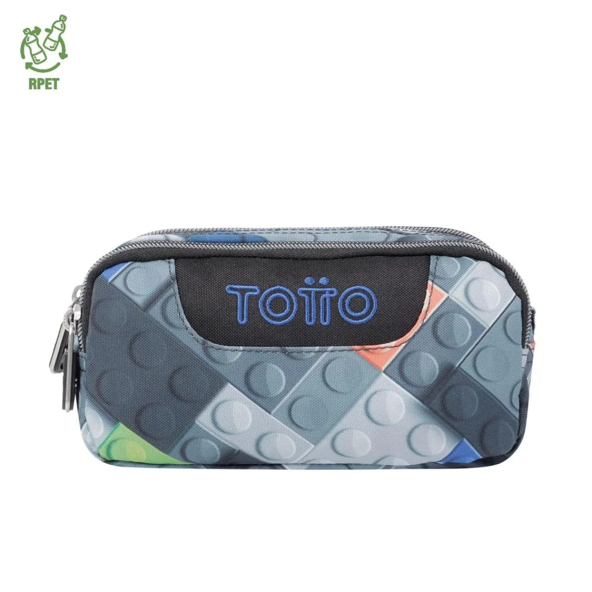 TOTTO Material Escolar*- Estuche escolar dos compartimentos bloques Sobre