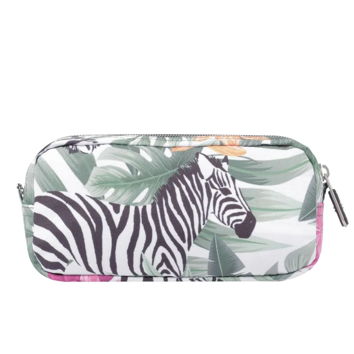 TOTTO Material Escolar*- Estuche escolar dos compartimentos tropical cebras Sobre
