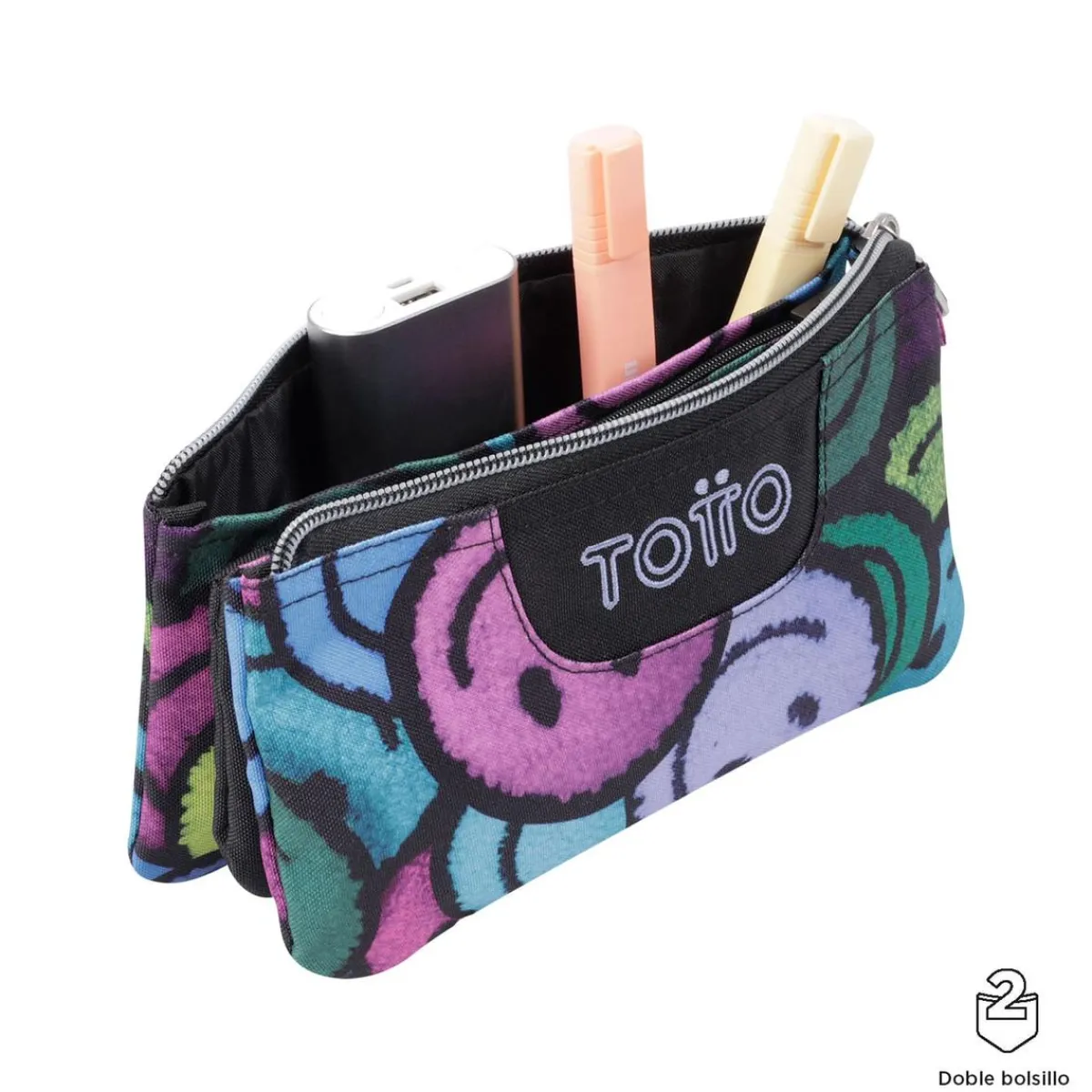 TOTTO Material Escolar*- Estuche escolar emojis Tablero
