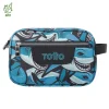 TOTTO Material Escolar*- Estuche escolar tres compartimentos tiburones Plastilina