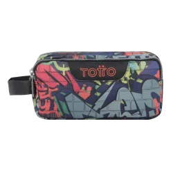 TOTTO Material Escolar*- Estuche escolar tres compartimentos graffiti Agapec